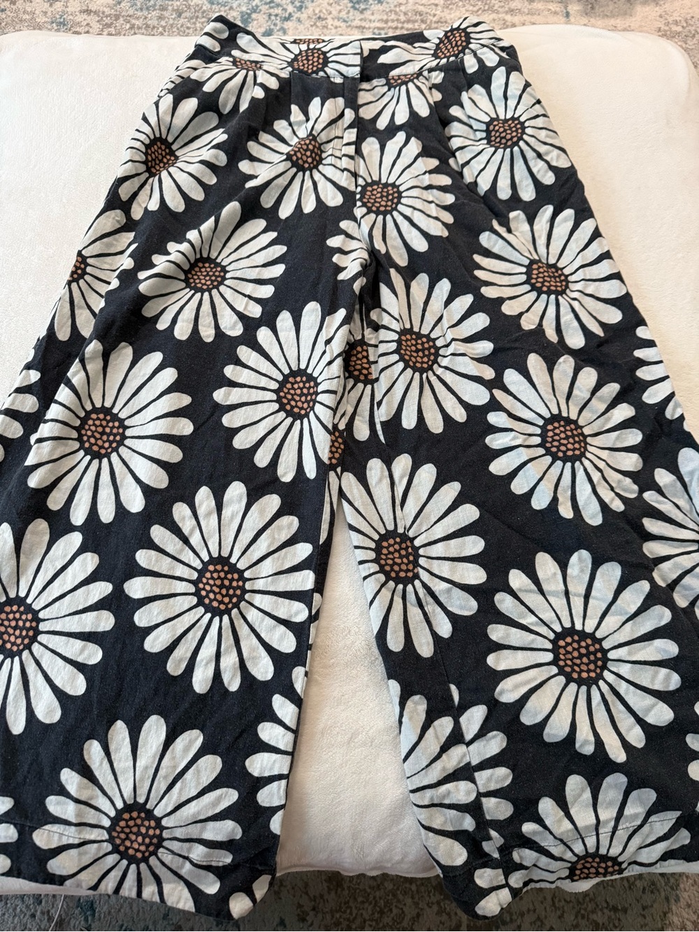 Farm Rio x Anthropologie Linen Blend Daisy Wide-Leg Pants Size M D92
